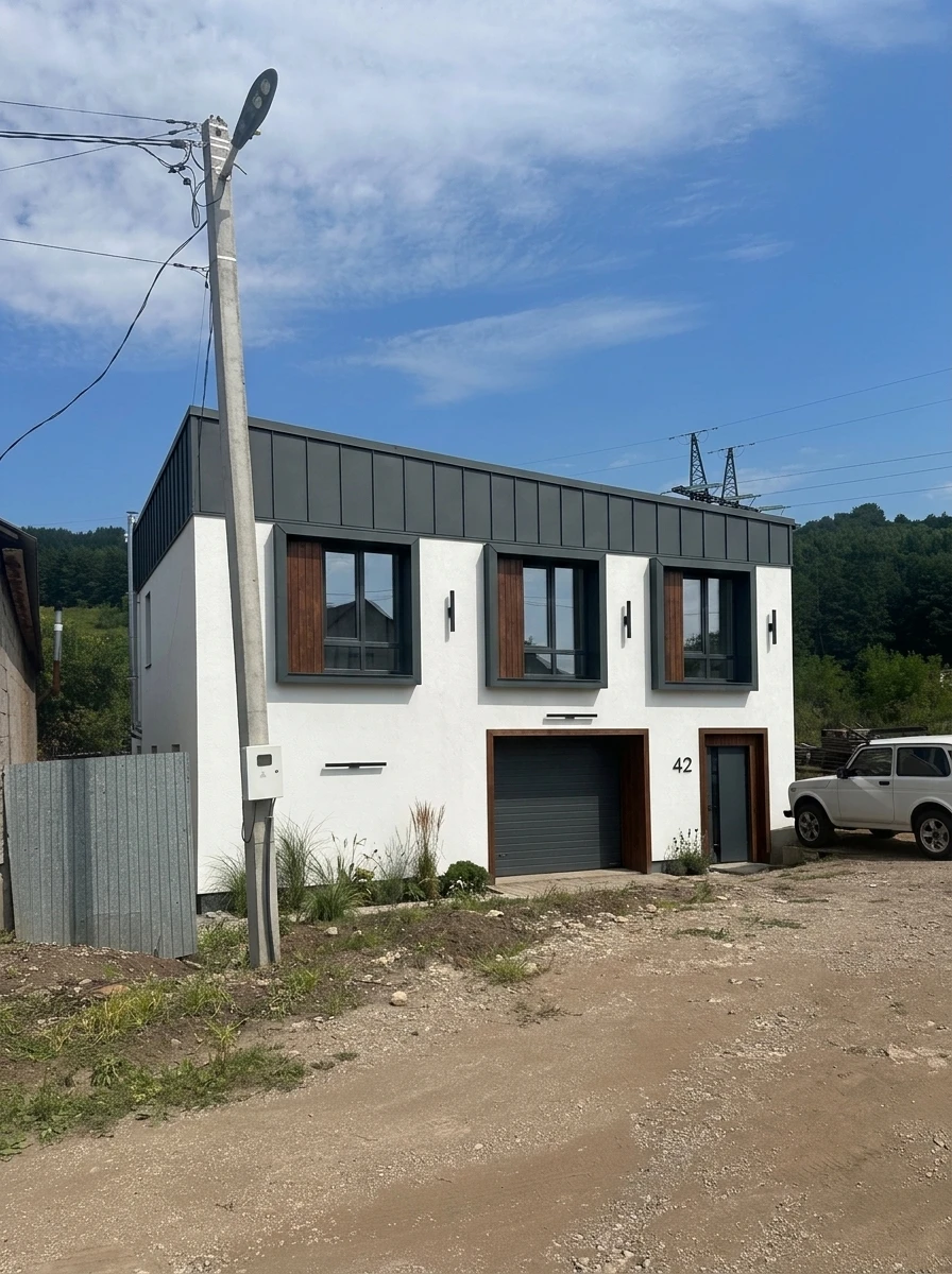 Дизайн фасада в стиле Барнхаус — Фасад от нейросети AI Facade