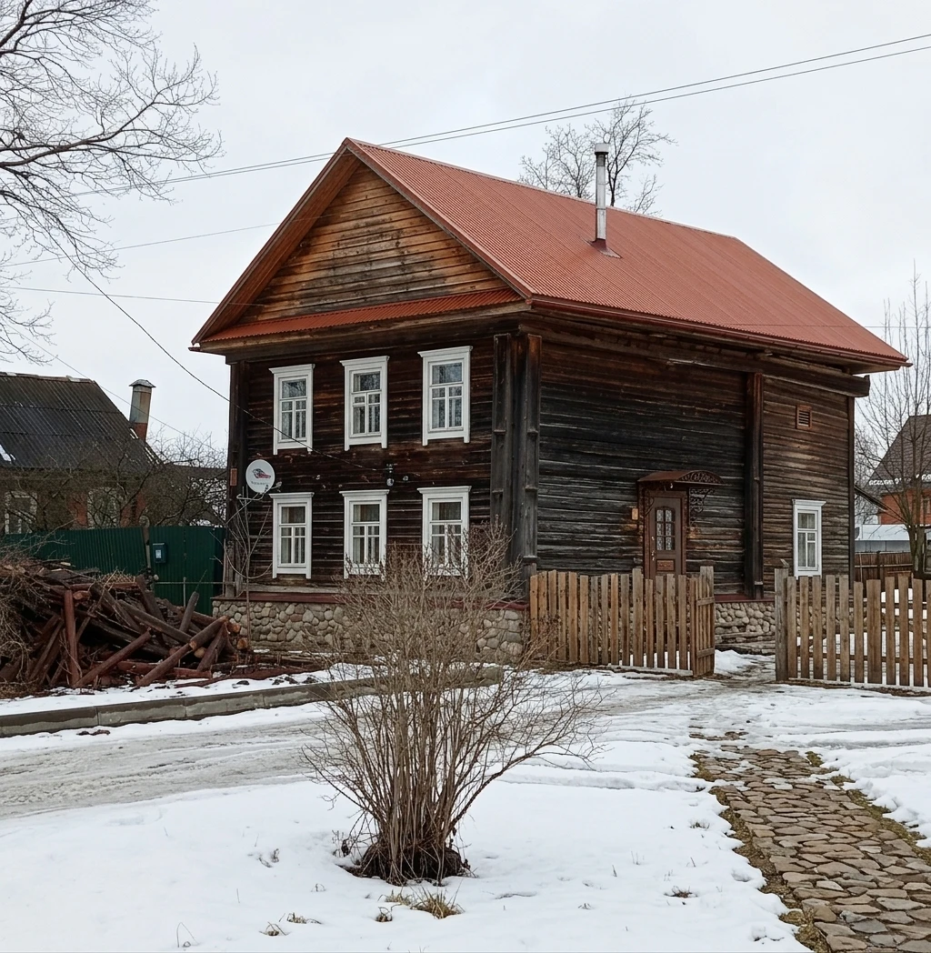 Дизайн фасада в стиле Деревенский — Фасад от нейросети AI Facade