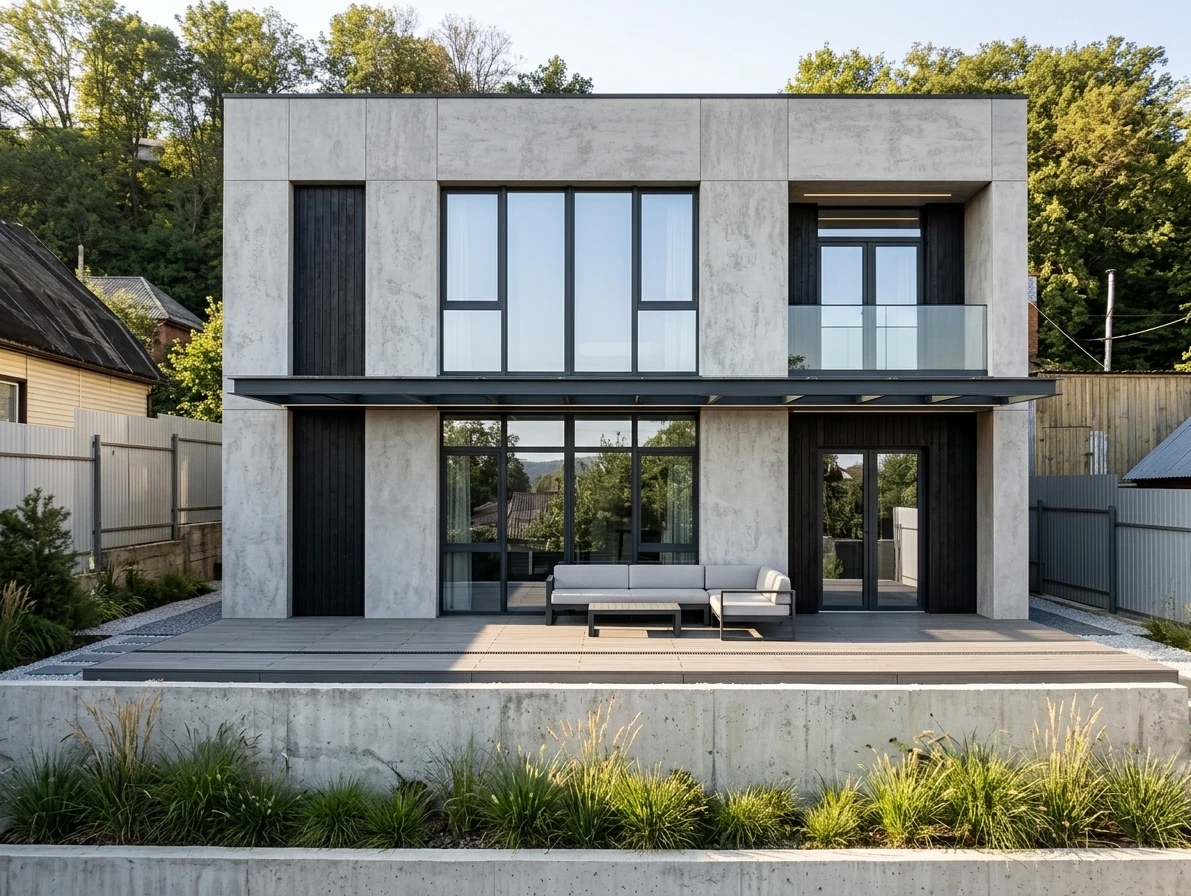 Дизайн фасада в стиле Минимализм — фото фасада от нейросети AI Facade