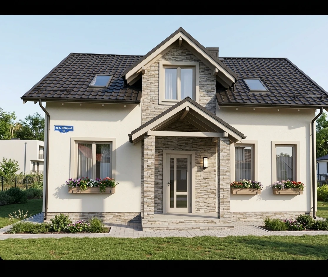 Дизайн фасада в стиле no_style — фото от нейросети AI Facade