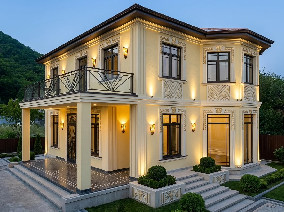 Дизайн фасада в стиле Ар-деко — Фасад от нейросети AI Facade