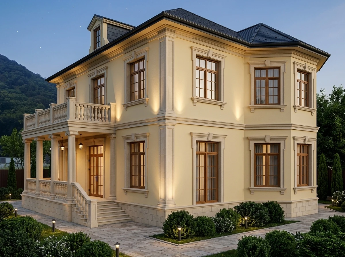 Дизайн фасада в стиле Неоклассика — Фасад от нейросети AI Facade
