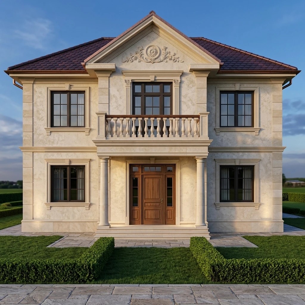 Дизайн фасада в стиле Классический — фото фасада от нейросети AI Facade