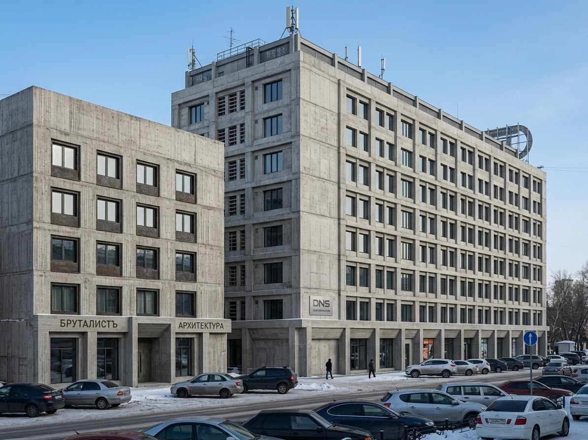 Дизайн фасада в стиле Брутализм — Фасад от нейросети AI Facade
