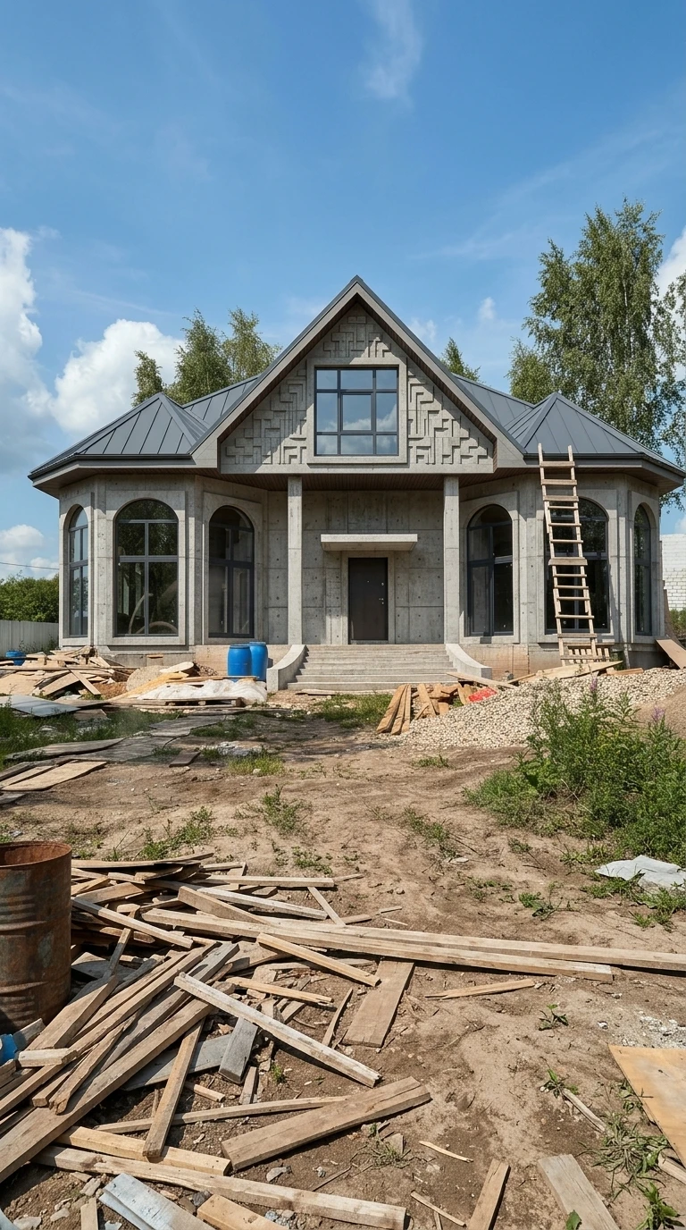 Дизайн фасада в стиле Брутализм — Фасад от нейросети AI Facade