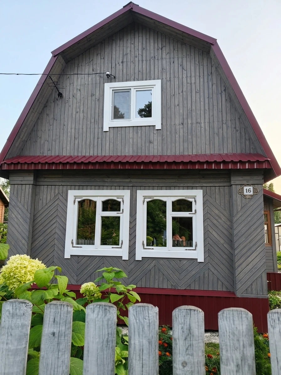 Дизайн фасада в стиле Деревенский — фото фасада от нейросети AI Facade