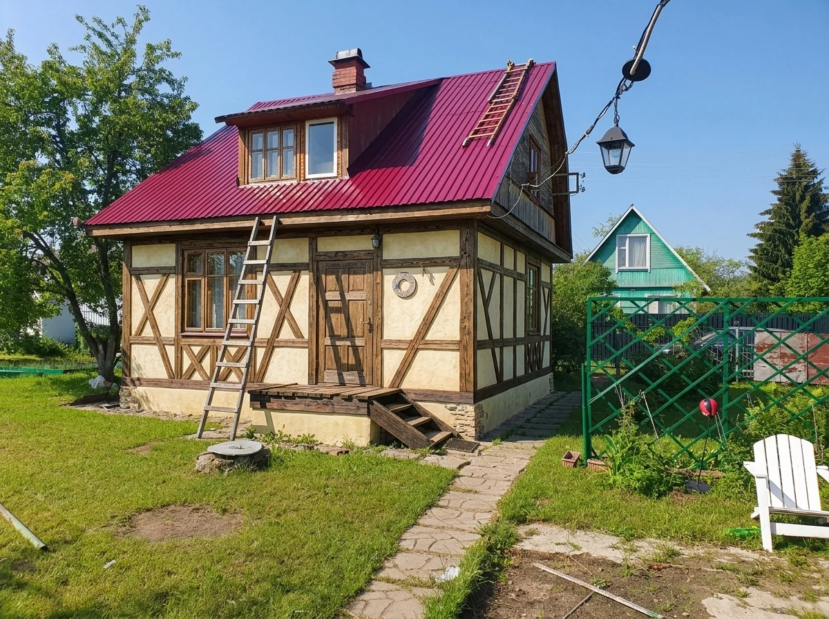 Дизайн фасада в стиле Фахверк — Фасад от нейросети AI Facade