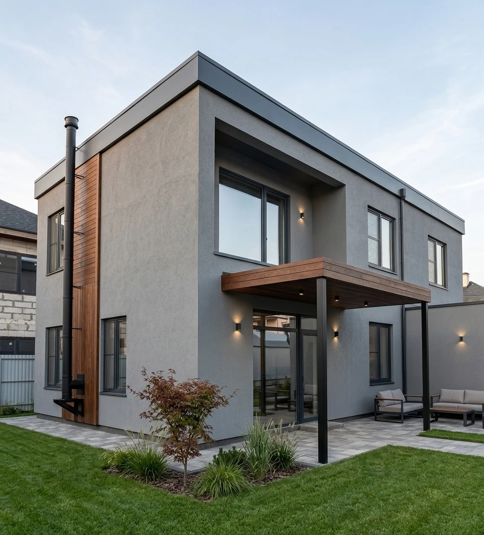Дизайн фасада в стиле Современный — фото фасада от нейросети AI Facade