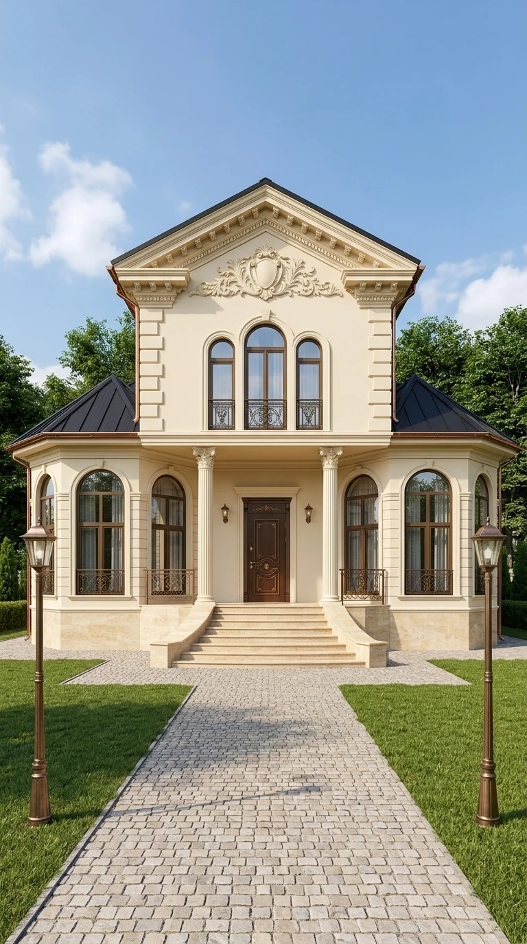 Дизайн фасада в стиле Неоклассика — Фасад от нейросети AI Facade