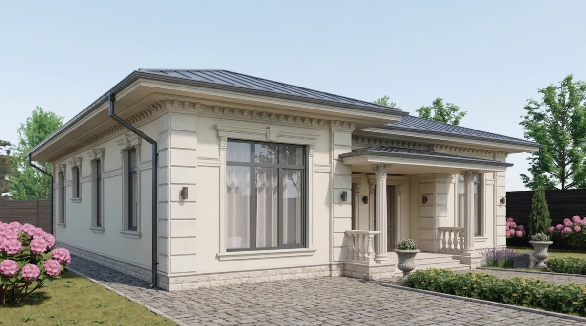 Дизайн фасада в стиле Неоклассика — Фасад от нейросети AI Facade