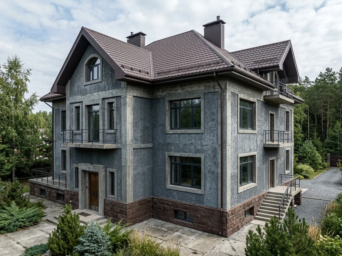 Дизайн фасада в стиле Брутализм — Фасад от нейросети AI Facade