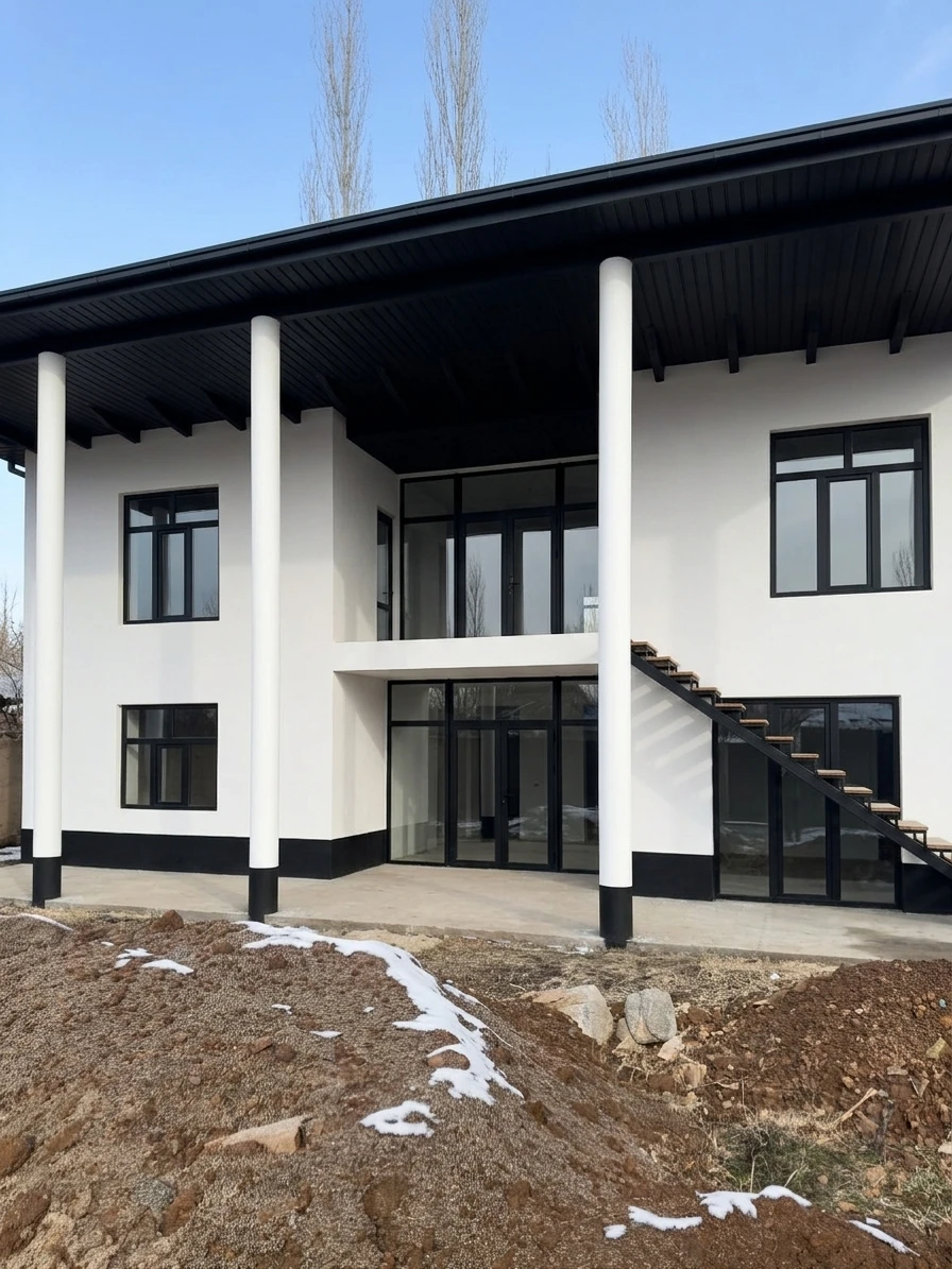 Дизайн фасада в стиле Японский минимализм — фото фасада от нейросети AI Facade