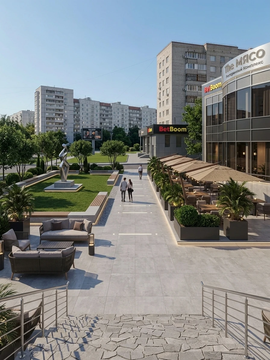 Ландшафтный дизайн в стиле Минимализм — Участок от нейросети AI Facade