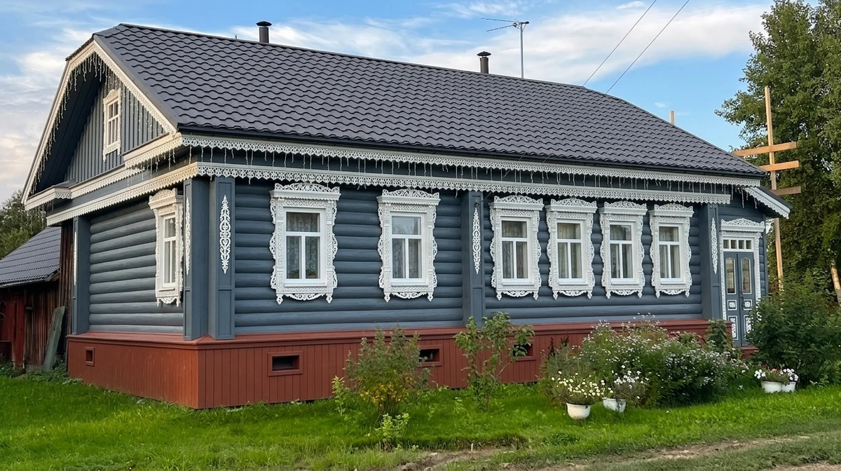 Дизайн фасада в стиле Деревенский — фото фасада от нейросети AI Facade