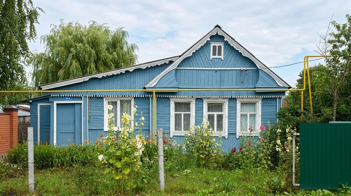 Дизайн фасада в стиле Деревенский — фото фасада от нейросети AI Facade