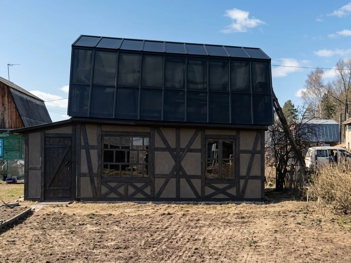 Дизайн фасада в стиле Фахверк — Фасад от нейросети AI Facade