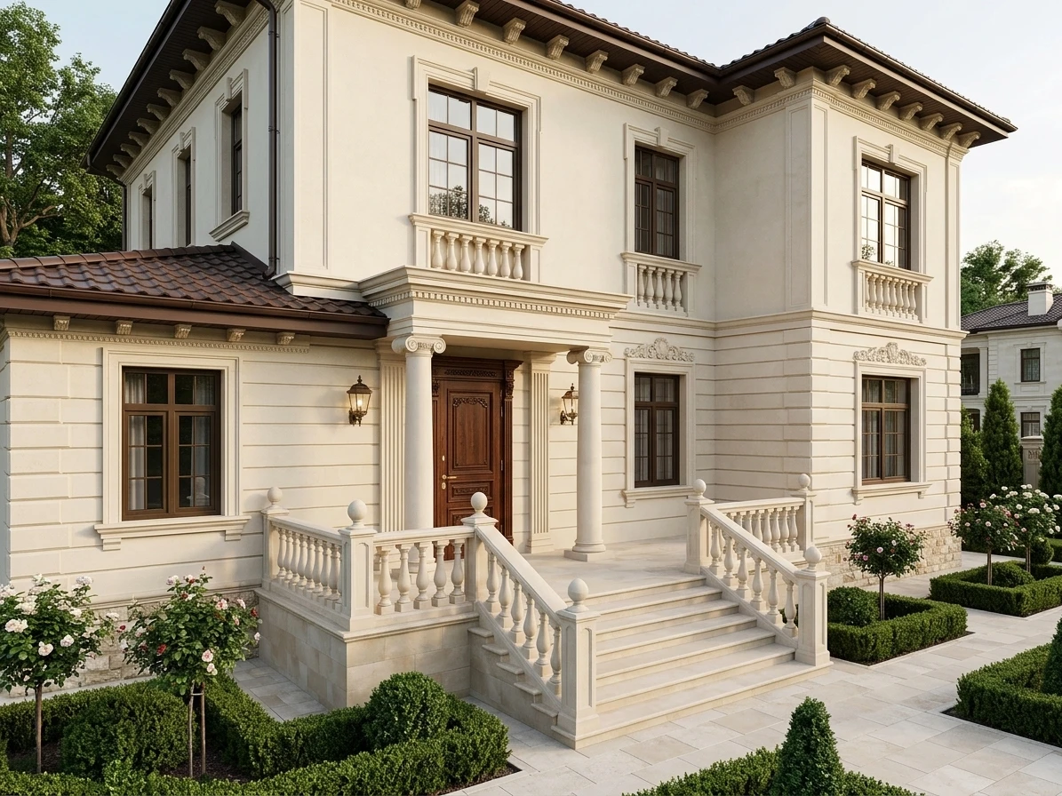 Дизайн фасада в стиле Классический — фото фасада от нейросети AI Facade