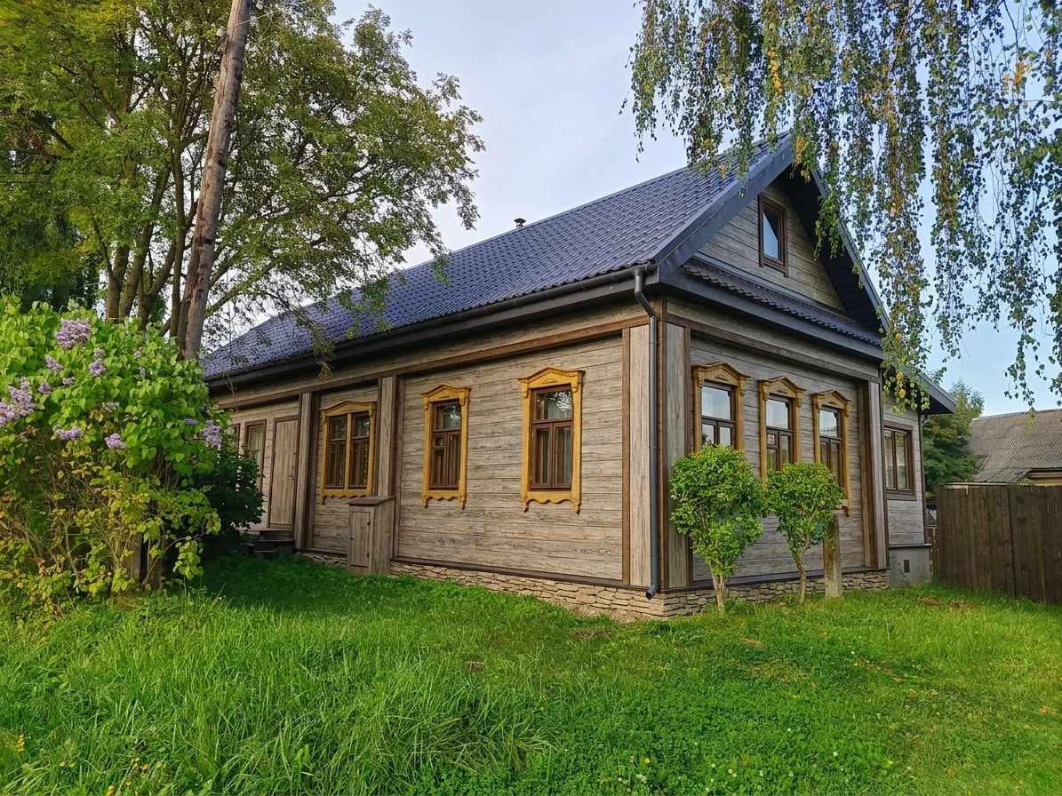 Дизайн фасада в стиле Деревенский — фото фасада от нейросети AI Facade