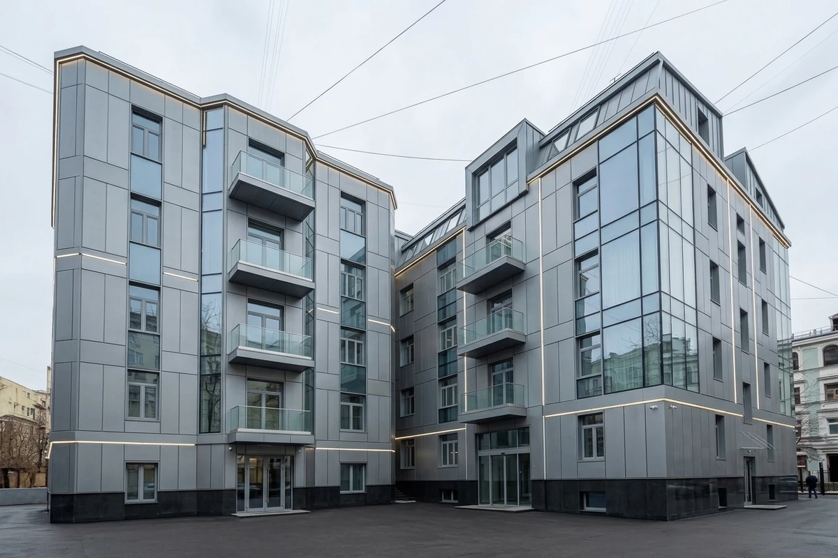 Дизайн фасада в стиле Хай-тек — фото фасада от нейросети AI Facade