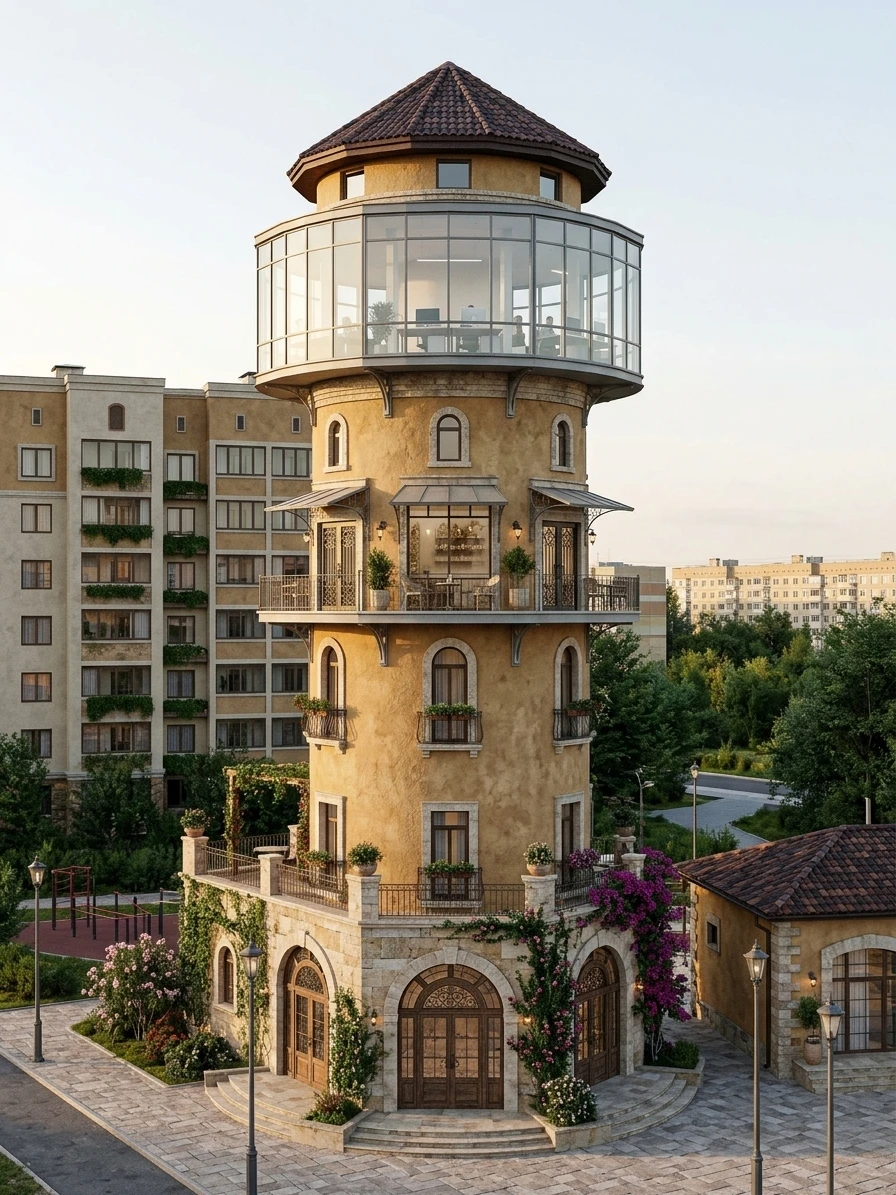 Дизайн фасада в стиле Средиземноморский — Фасад от нейросети AI Facade