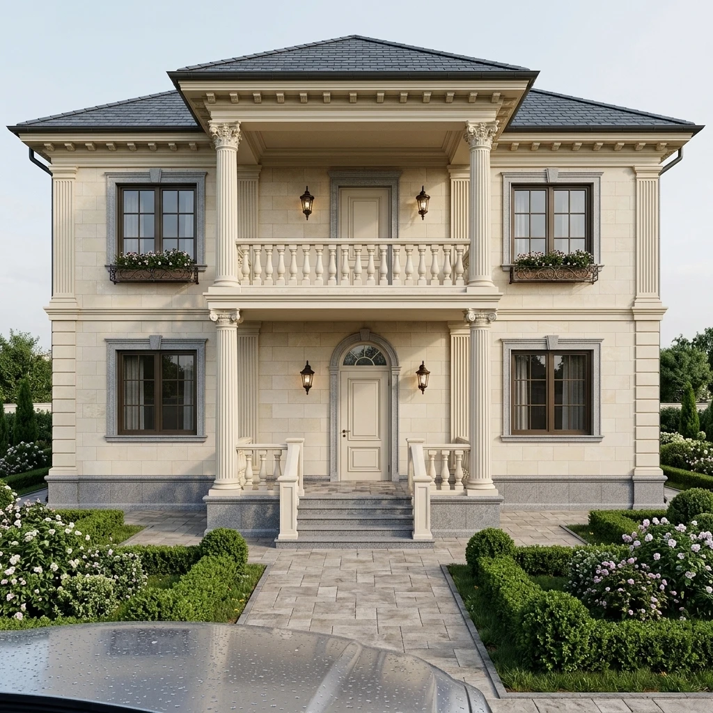 Дизайн фасада в стиле Классический — фото фасада от нейросети AI Facade