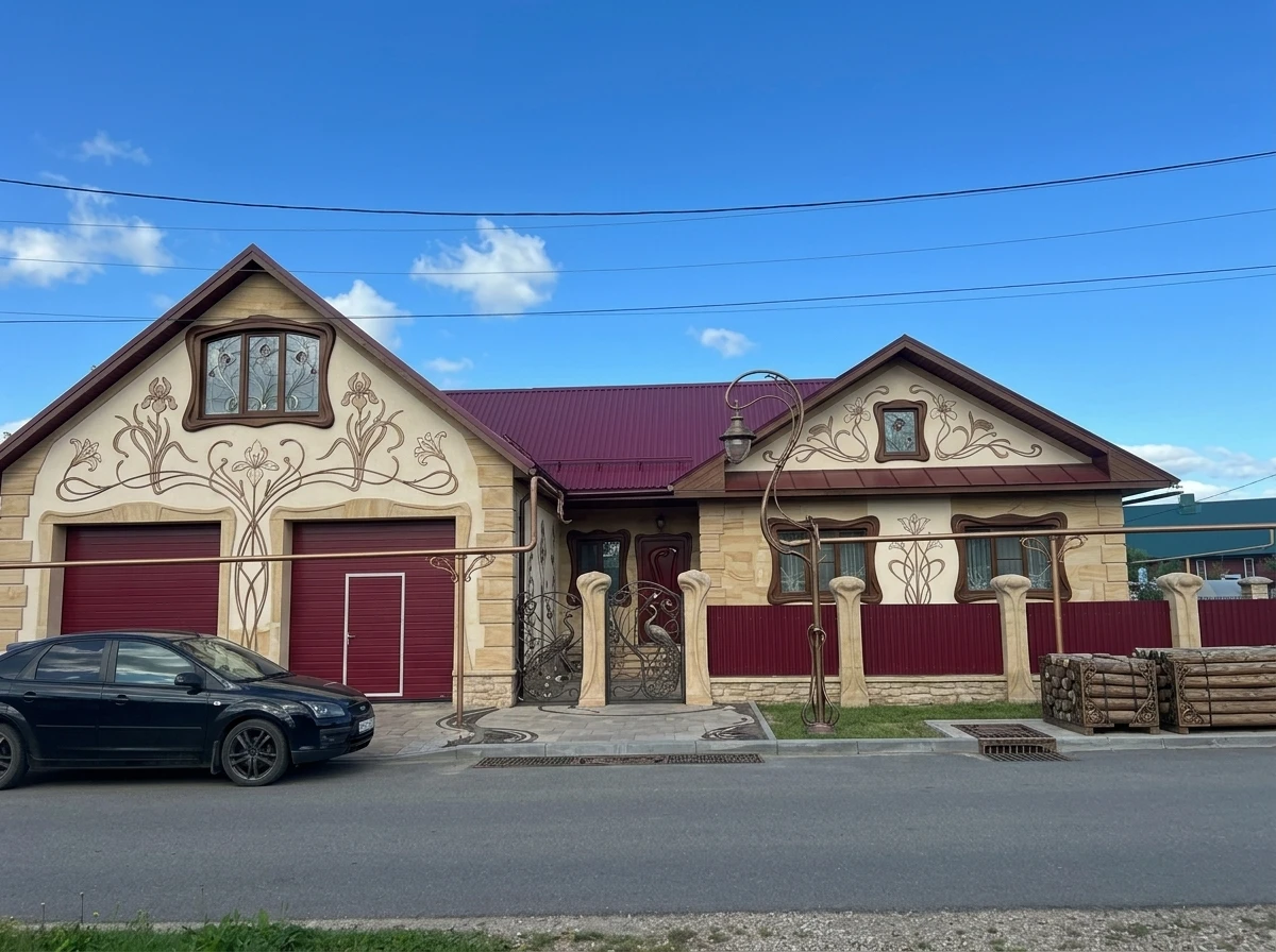 Дизайн фасада в стиле Модерн (ар-нуво) — Фасад от нейросети AI Facade