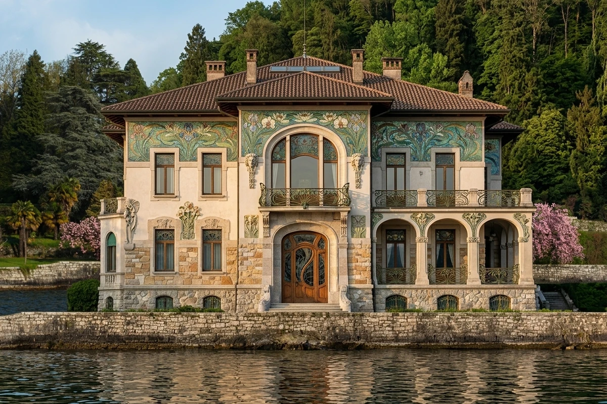 Дизайн фасада в стиле Модерн (ар-нуво) — Фасад от нейросети AI Facade