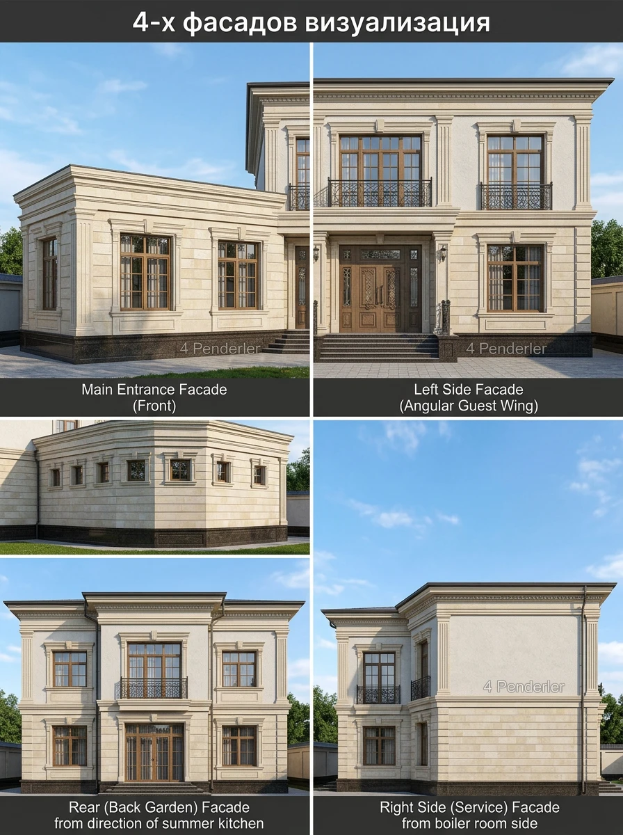 Дизайн фасада в стиле Классический — фото фасада от нейросети AI Facade