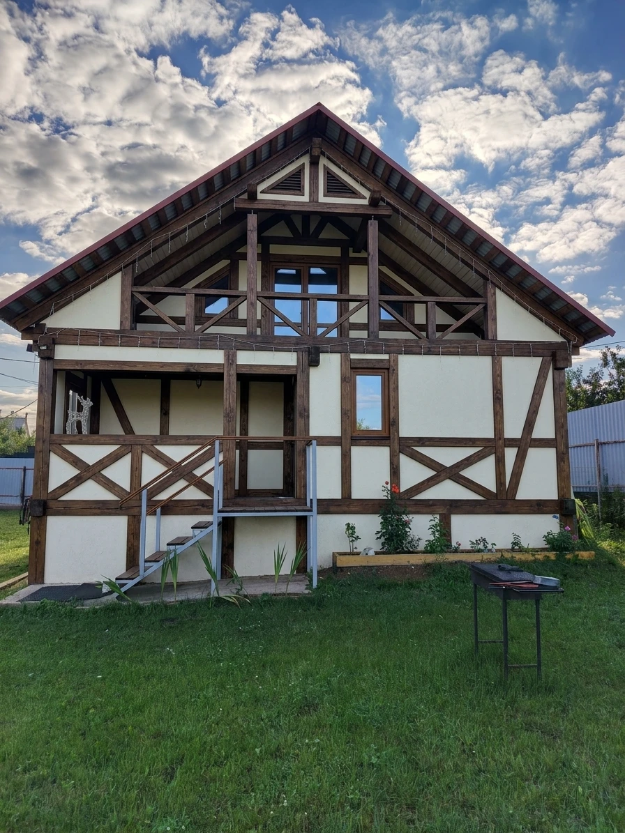 Дизайн фасада в стиле Фахверк — Фасад от нейросети AI Facade