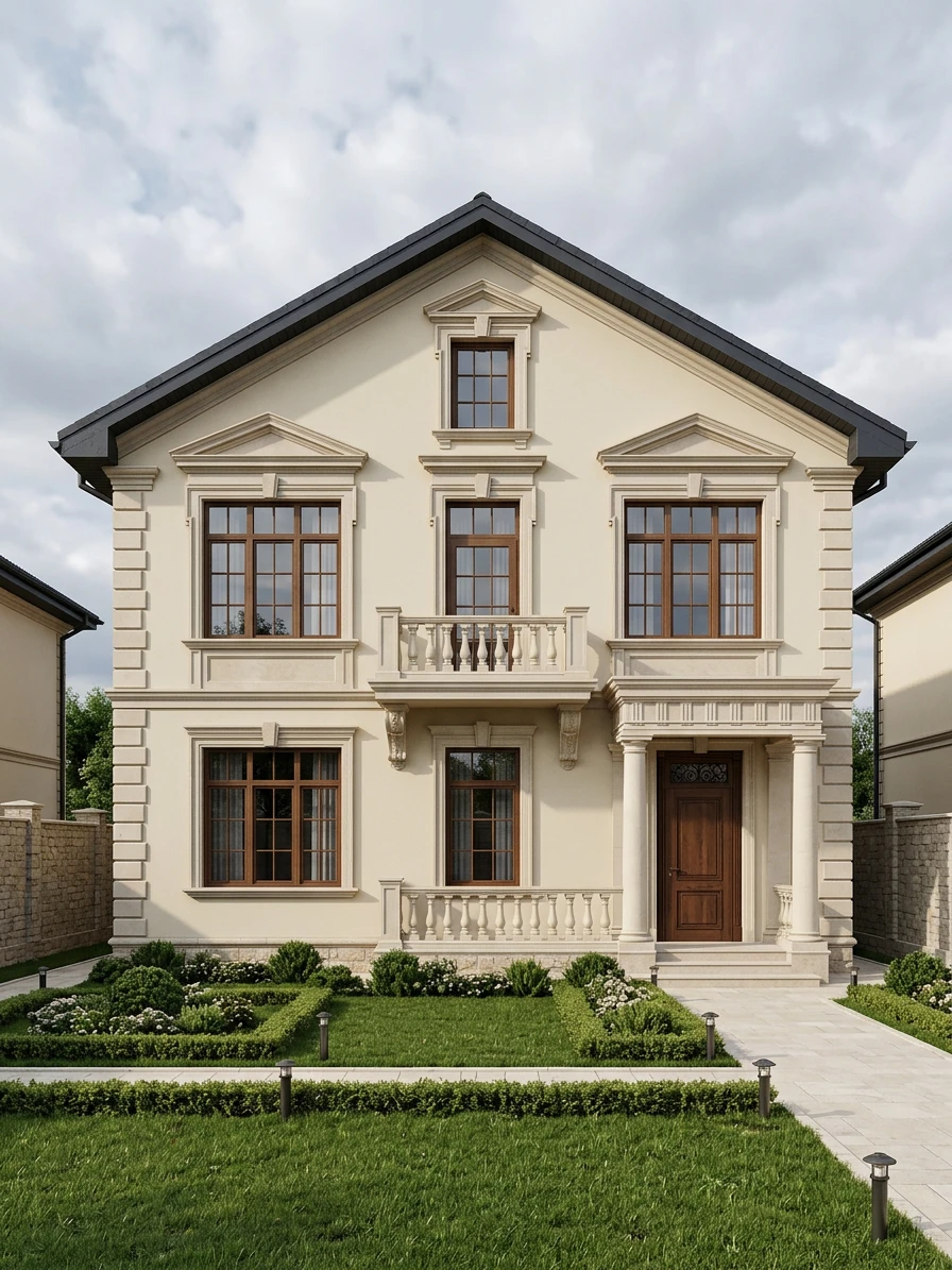 Дизайн фасада в стиле Классический — фото фасада от нейросети AI Facade