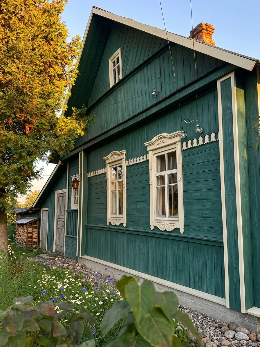 Дизайн фасада в стиле Деревенский — фото фасада от нейросети AI Facade
