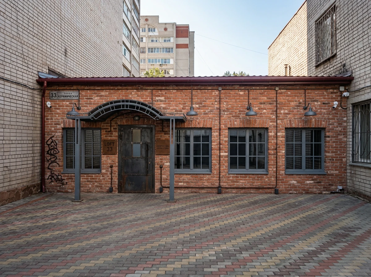 Дизайн фасада в стиле Лофт — Фасад от нейросети AI Facade