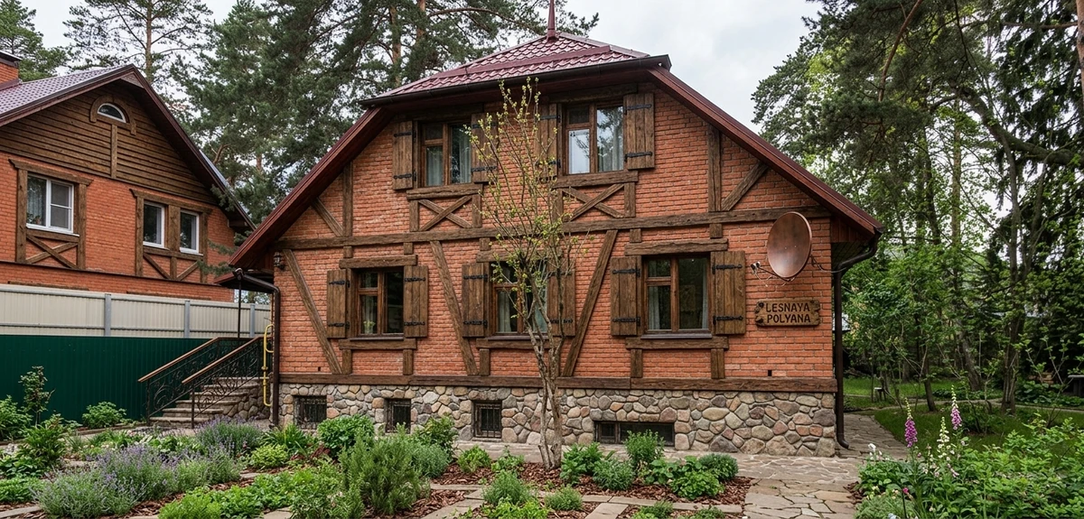 Дизайн фасада в стиле Деревенский — фото фасада от нейросети AI Facade