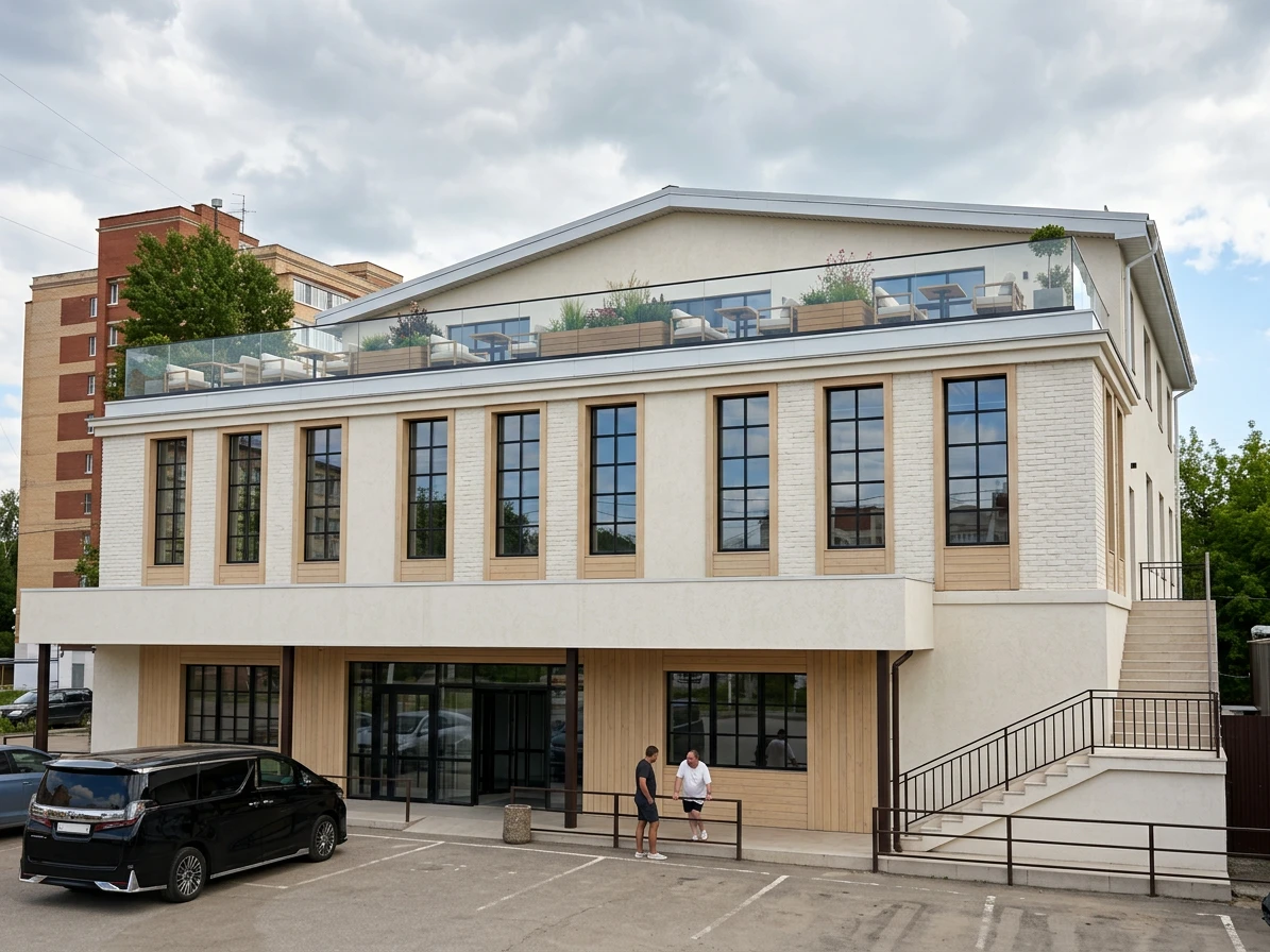 Дизайн фасада в стиле Лофт — Фасад от нейросети AI Facade