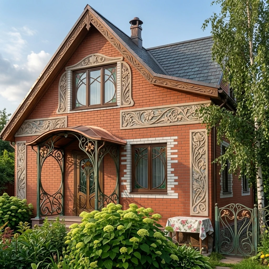 Дизайн фасада в стиле Модерн (ар-нуво) — Фасад от нейросети AI Facade