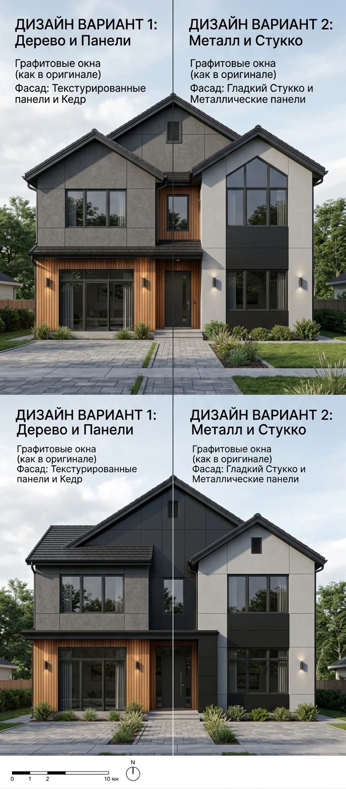 Дизайн фасада в стиле Современный — Фасад от нейросети AI Facade