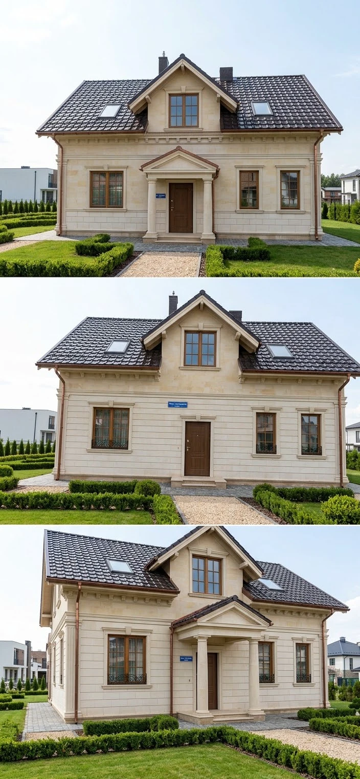 Дизайн фасада в стиле Классический — фото фасада от нейросети AI Facade