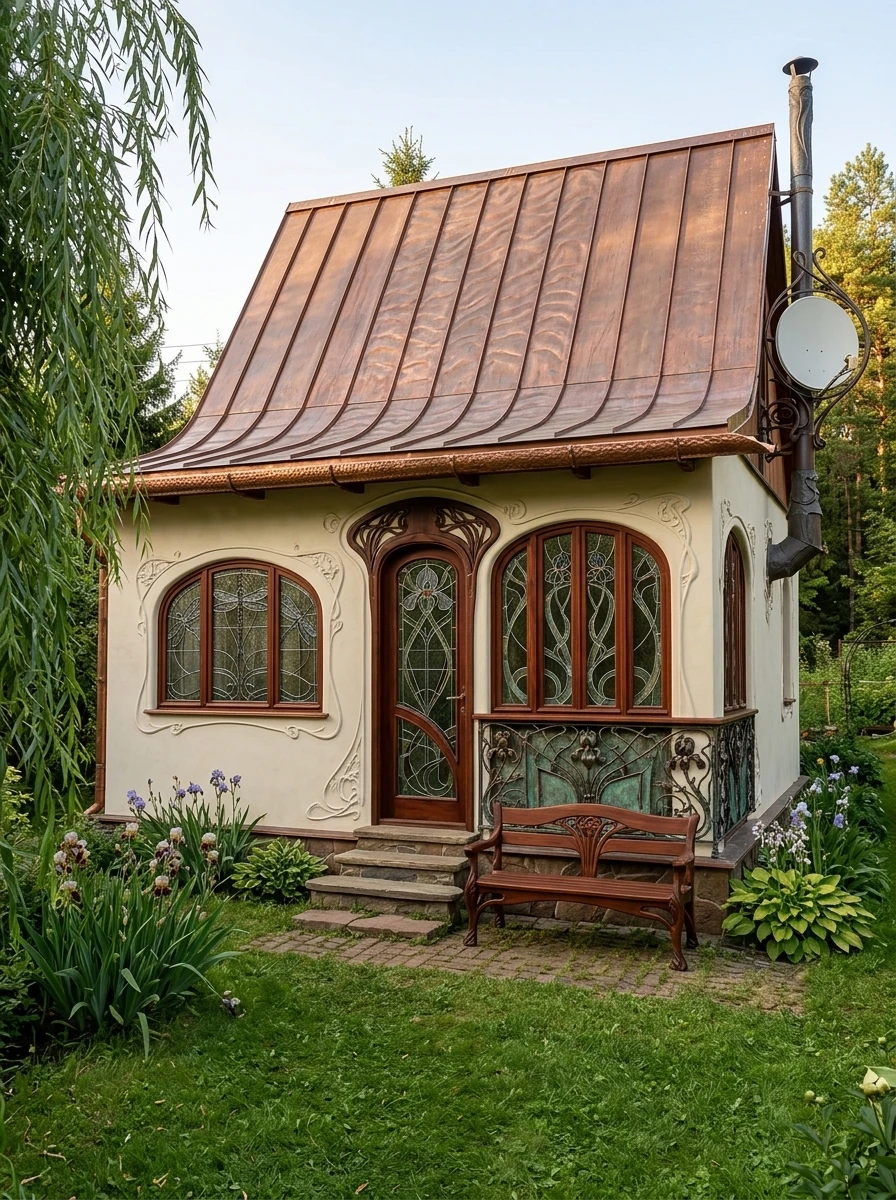 Дизайн фасада в стиле Модерн (ар-нуво) — Фасад от нейросети AI Facade