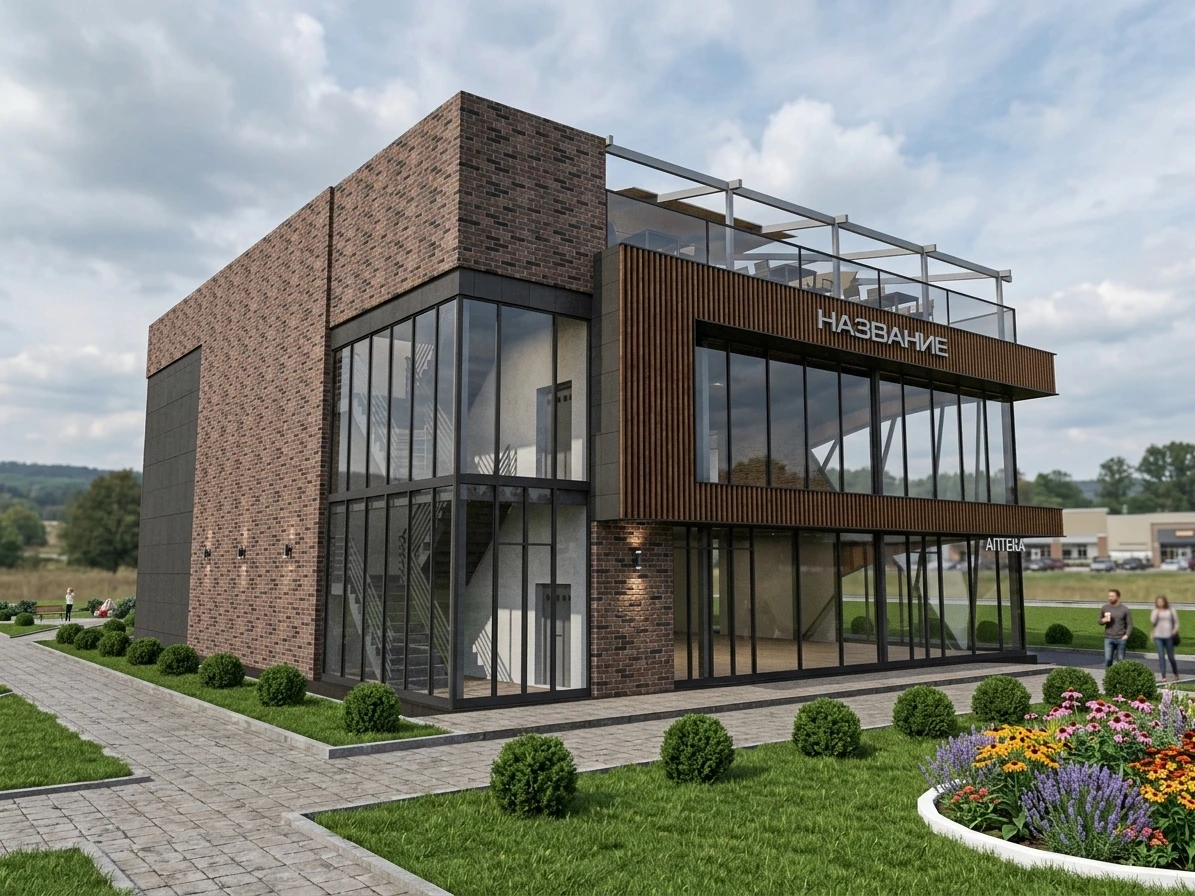 Дизайн фасада в стиле Лофт — Фасад от нейросети AI Facade