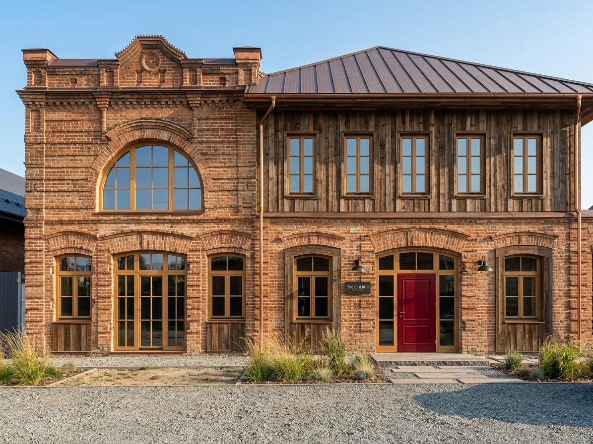 Дизайн фасада в стиле Барнхаус — Фасад от нейросети AI Facade