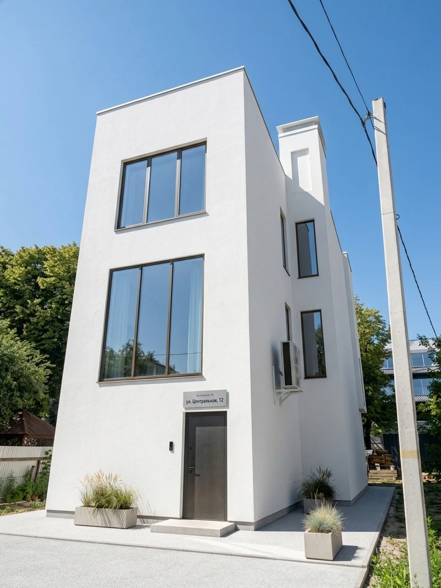 Дизайн фасада в стиле Минимализм — фото фасада от нейросети AI Facade