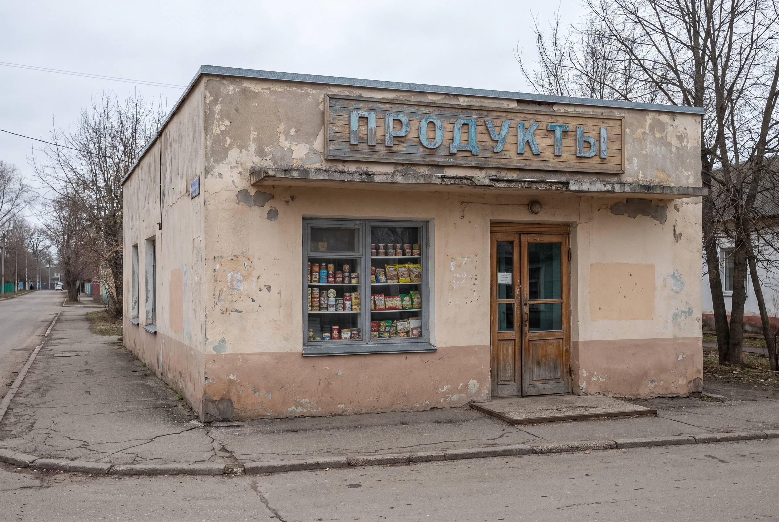 Пекарня до оформления фасада — обычное невзрачное здание