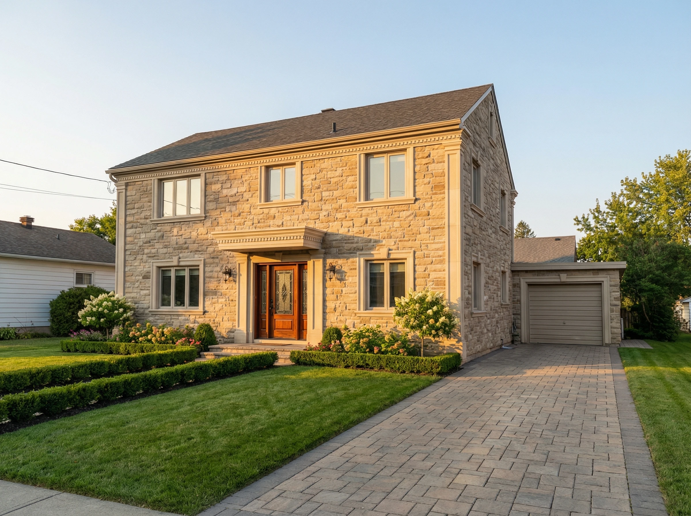 Красивый фасад дома после визуализации с ИИ