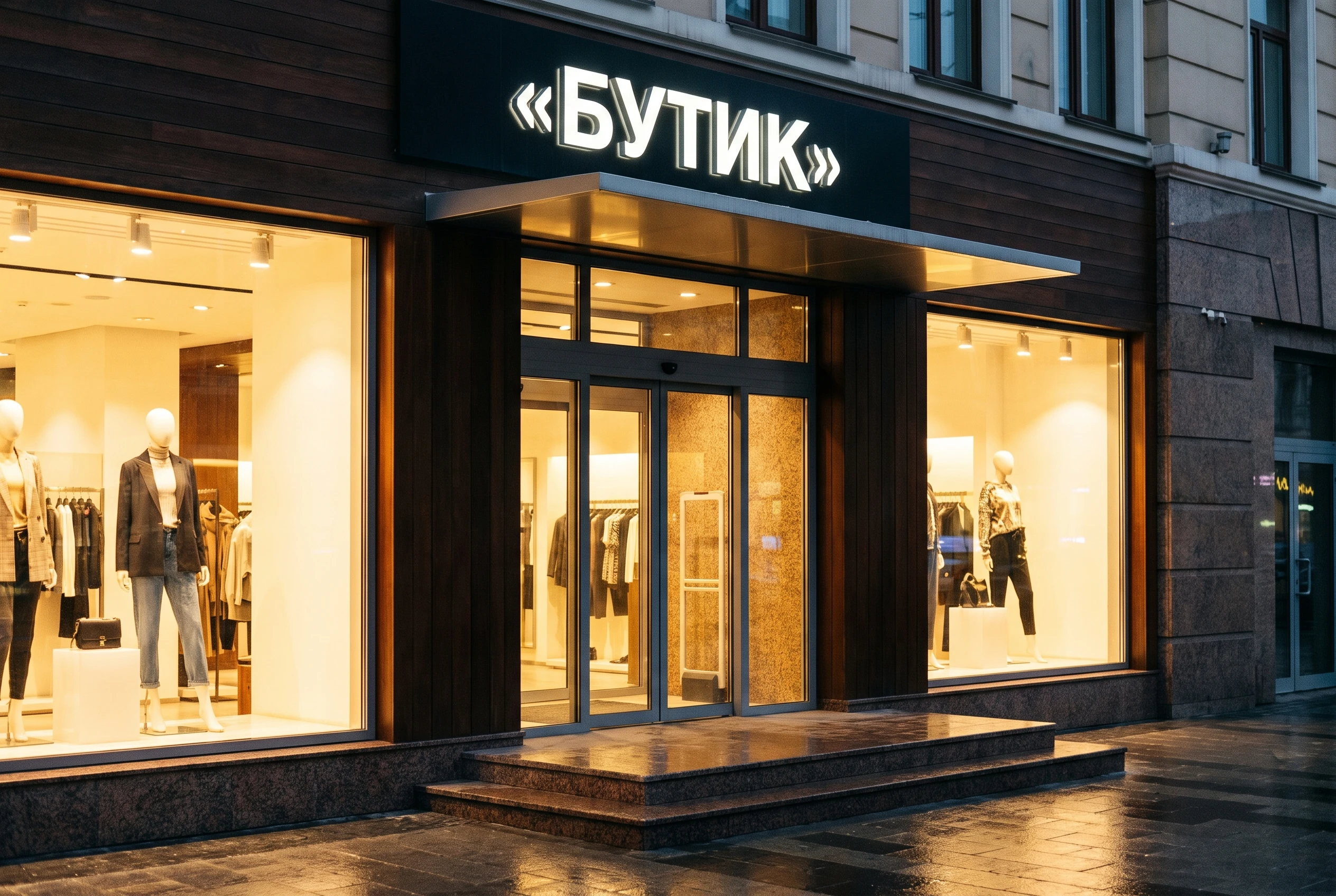Сегментация: аптека, одежда, кофейня, продукты