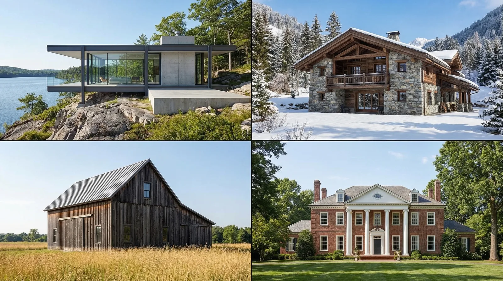 Стили экстерьера домов — фото примеров